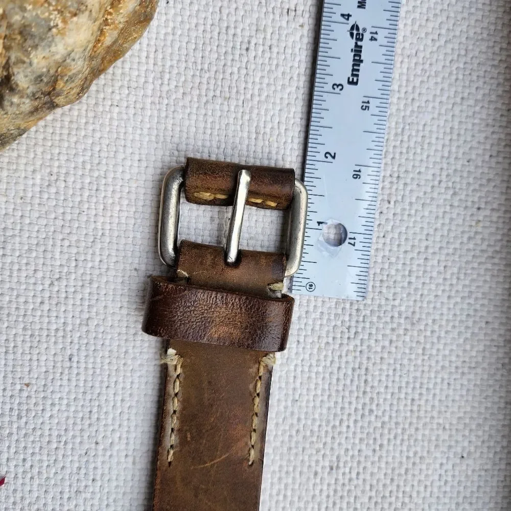 American eagle thick leather belt brown